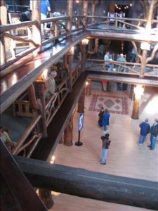 Old Faithful balconies Balconies at Old Faithful Inn